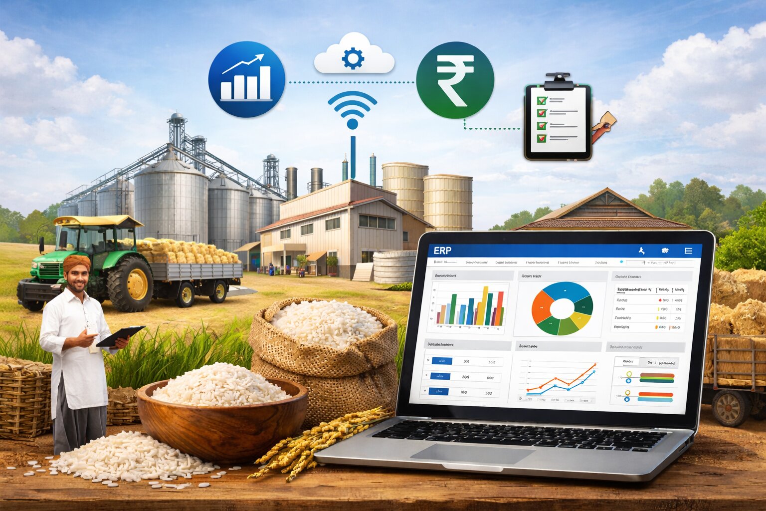 How Rice Mills in India Can Improve Yield, Reduce Inventory Loss, and Stay GST-Compliant Using ERP Software